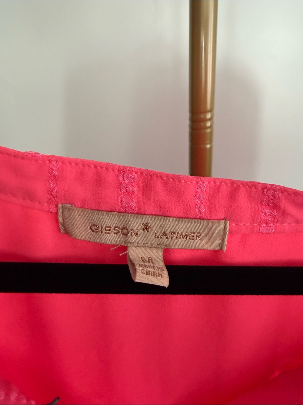338. Gibson & Latimer Women's Tie-Front Peasant Blouse - Pink - Picture 3 of 4